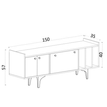 Mueble TV Antares roble zafiro - 393MRD1242