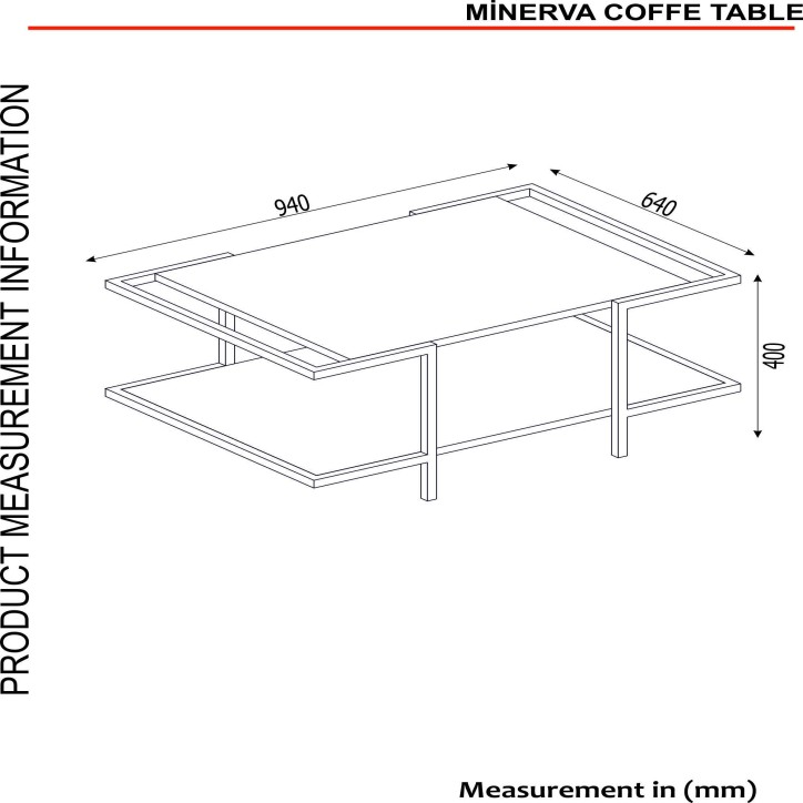 Mesa de centro Minerva negro nogal