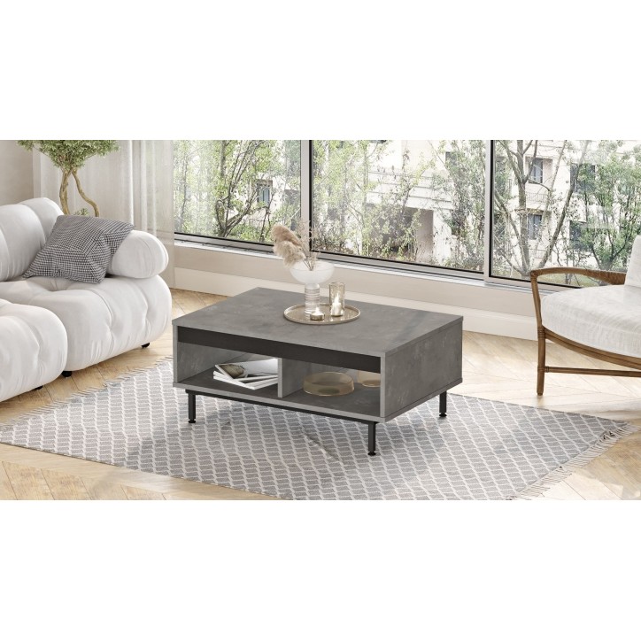 Mesa de centro LV29-RL gris negro