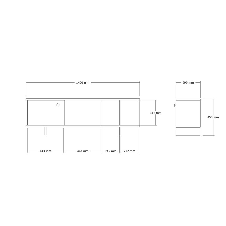 Mueble TV con estante Folsom roble