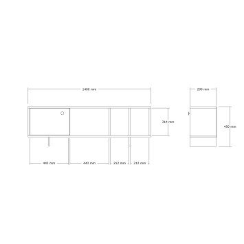 Mueble TV con estante Folsom roble - 495SSE1620