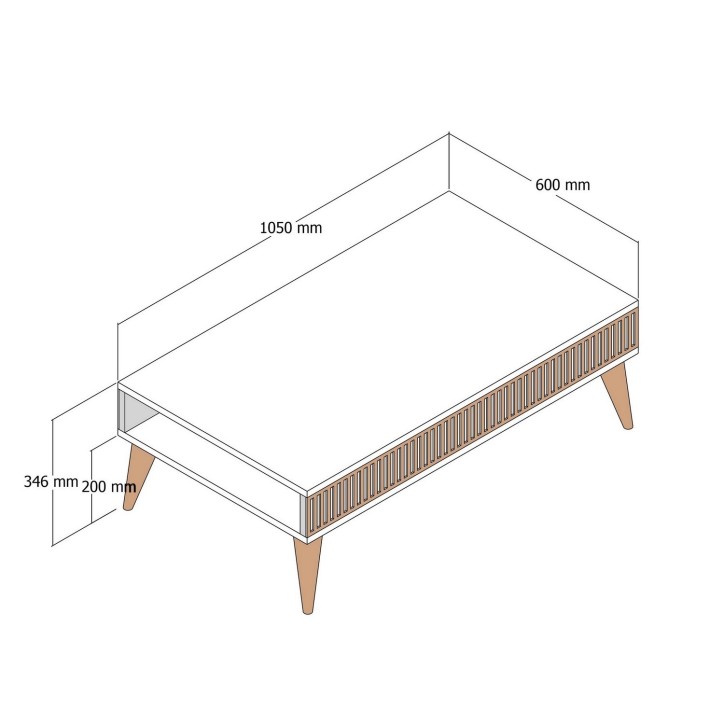 Mesa de centro Milan antracita nogal