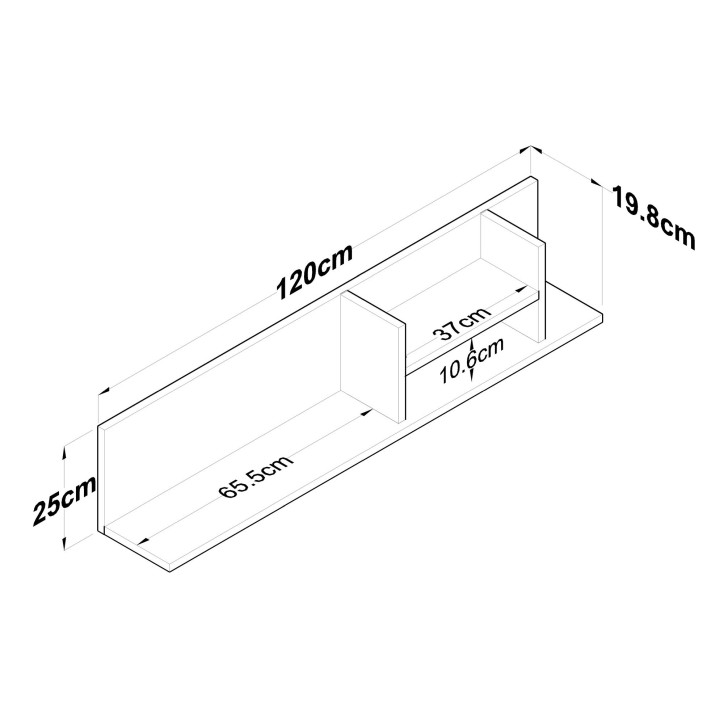 Estante de pared AE103-2641 nogal blanco