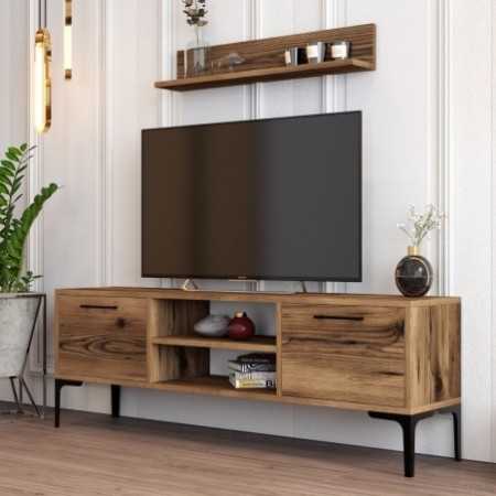 Mueble TV con estante Riga nogal