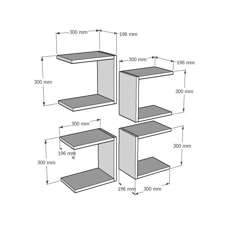 Estante de pared Base antracita