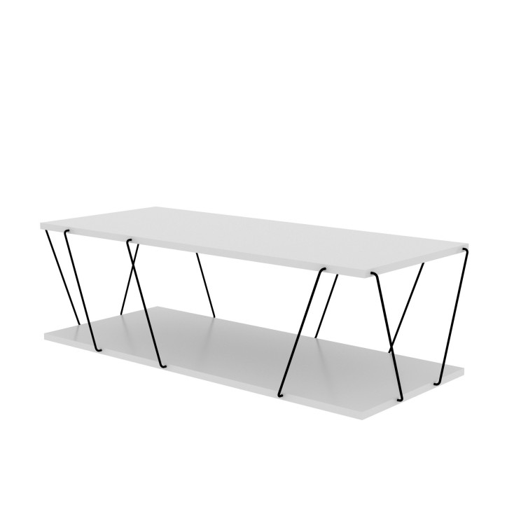 Conjunto de muebles de salón Başak blanco negro