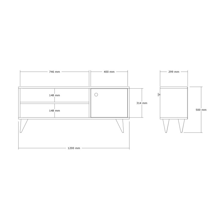 Mueble TV con estante Jena roble