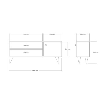 Mueble TV con estante Jena roble - 495SSE1618