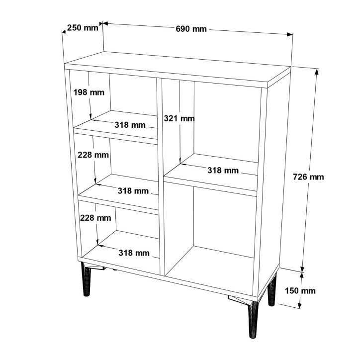 Librería LD1-W blanco