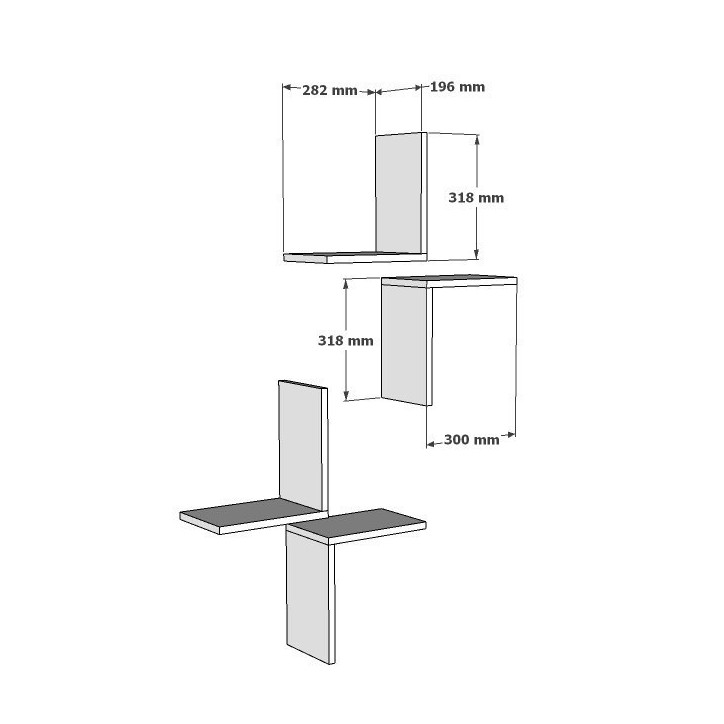 Estante de pared Face antracita