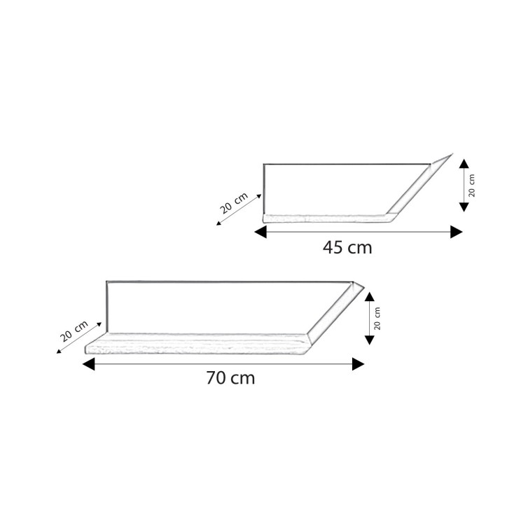 Estante de pared Essen L2062 roble negro