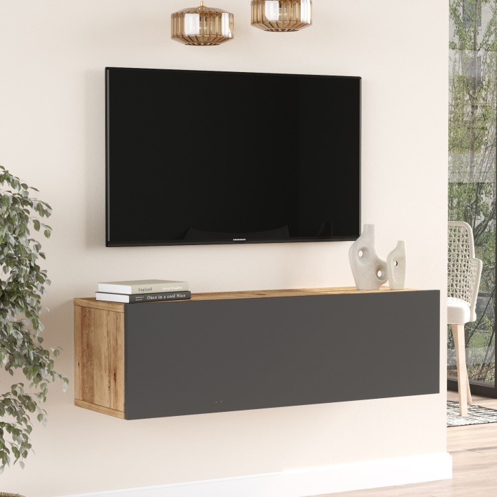 Mueble TV con estante FR12-AA pino atlántico antracita