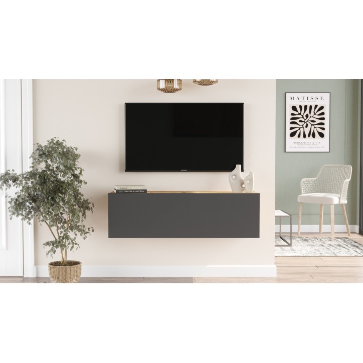 Mueble TV con estante FR12-AA pino atlántico antracita