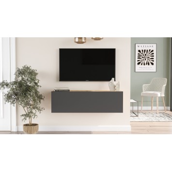 Mueble TV con estante FR12-AA pino atlántico antracita - 956LCS1680