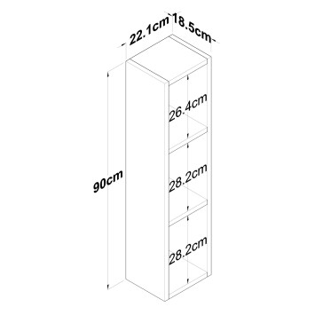 Estante de pared E3-2455 nogal - 893RAN6101