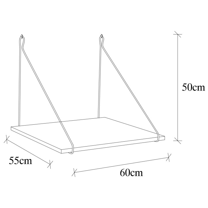 Estante de pared CM-002 madera negro