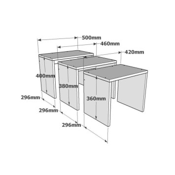 Set mesas de café (3 piezas) Grops blanco - 835PUQ2850