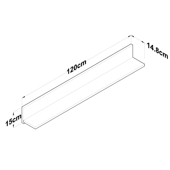 Estante de pared AE102 2637 antracita nogal