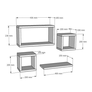 Estante de pared Babi roble zafiro - 495SSE1164