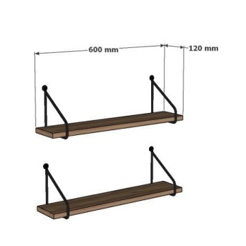 Estante de pared Reco antracita - 495SSE1181