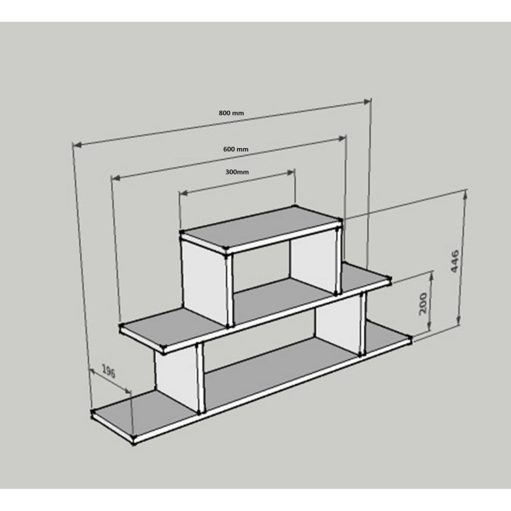 Estante de pared Nell nogal