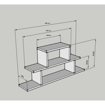 Estante de pared Nell nogal - 835PUQ1687