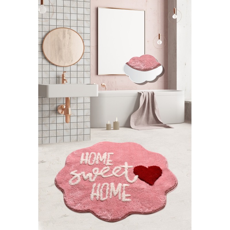 Alfombra de baño Home Sweet Home Pink  rosa