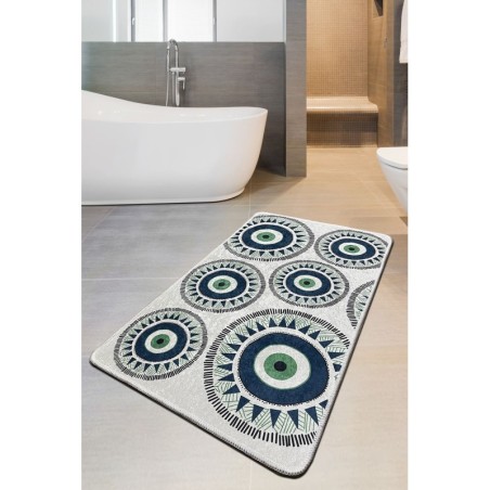 Alfombra de baño Occhio (70 x 120) verde gris azul oscuro verde