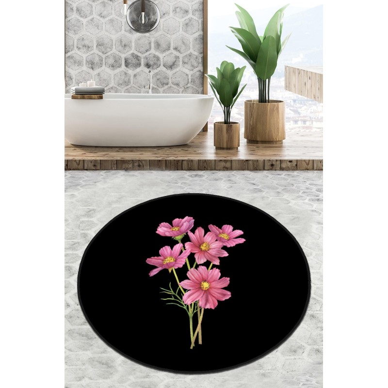 Alfombra de baño Sitivo Djt  verde rosa negro