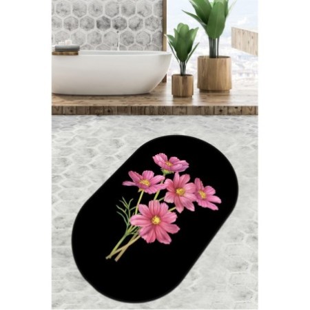 Alfombra de baño Sitivo Djt  verde rosa negro