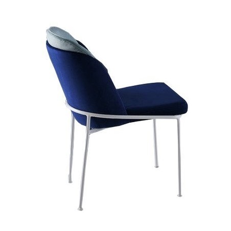Set 2 sillas 182 V2 blanco azul oscuro