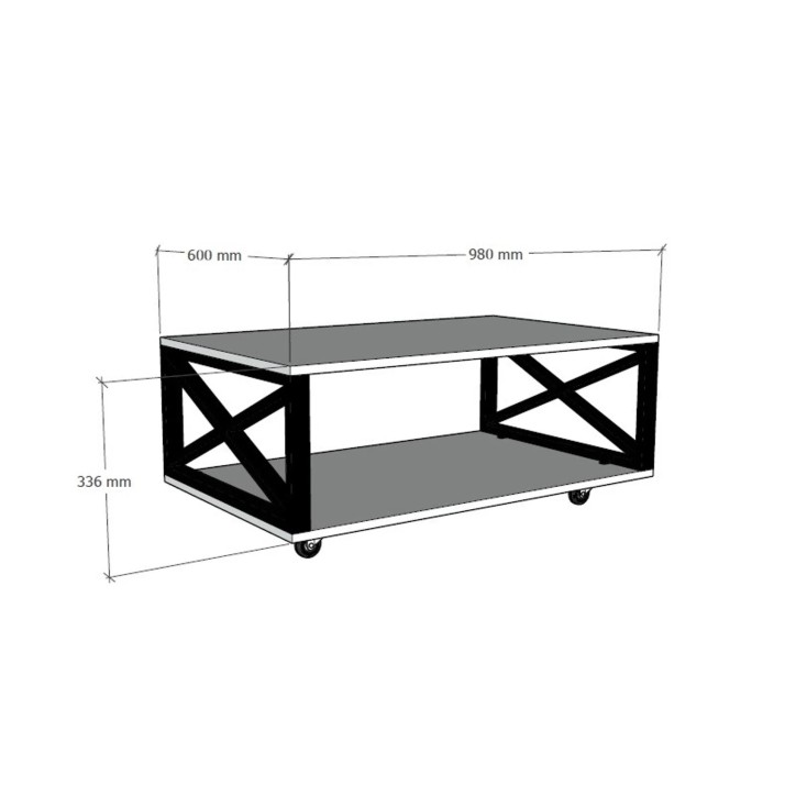 Mesa de centro Berk blanco negro