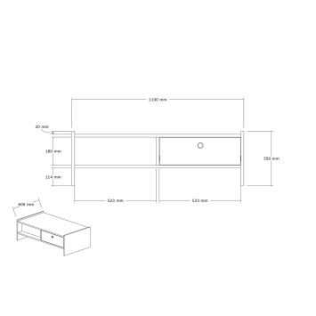 Mesa de centro Boey nogal - 835PUQ2860