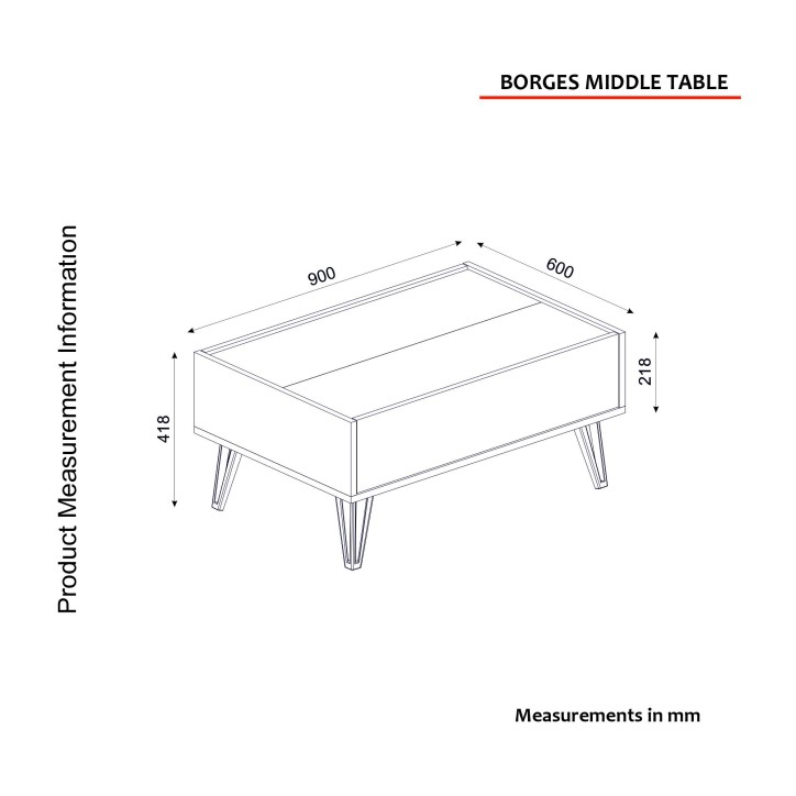 Mesa de centro Borges nogal antracita gris