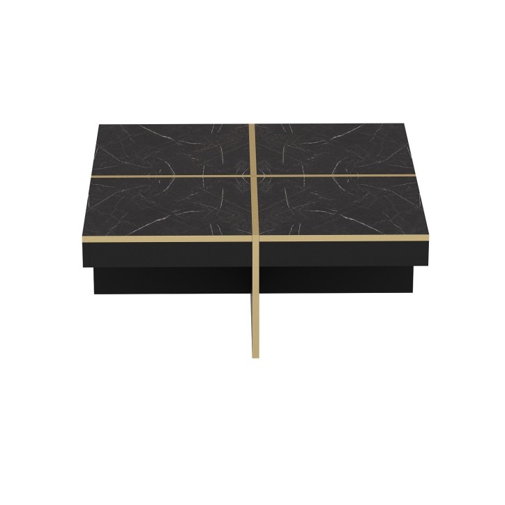 Mesa de centro Diamond dorado negro