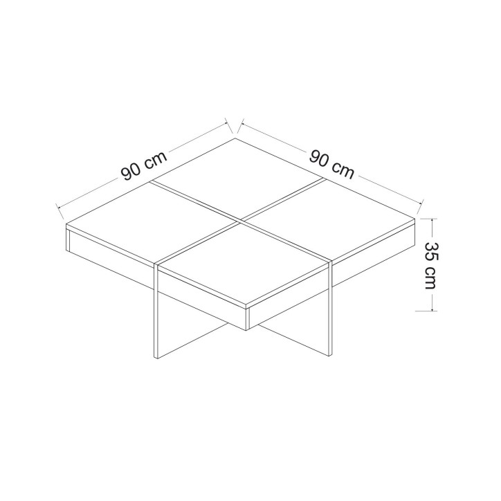 Mesa de centro Diamond dorado negro