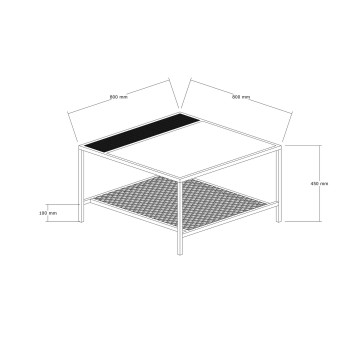 Mesa de centro Dubois pino atlántico negro - 835PUQ2867