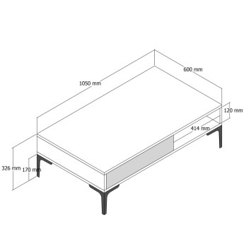 Mesa de centro Istanbul crema nogal - 845HCT5269