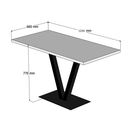 Mesa comedor Sun Tabl Silver abedul plata negro