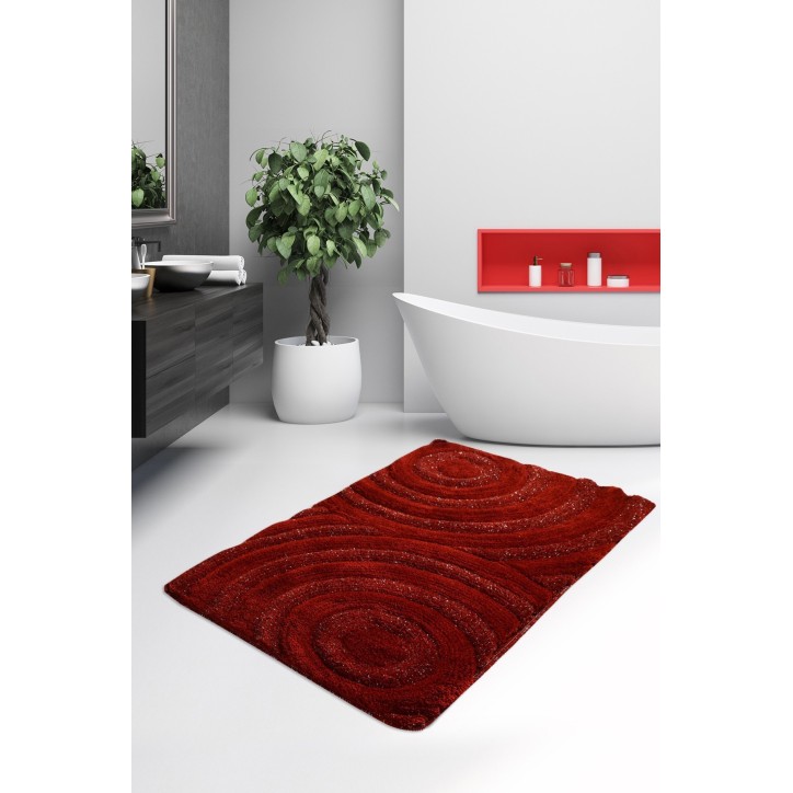 Alfombra de baño Wave  rojo