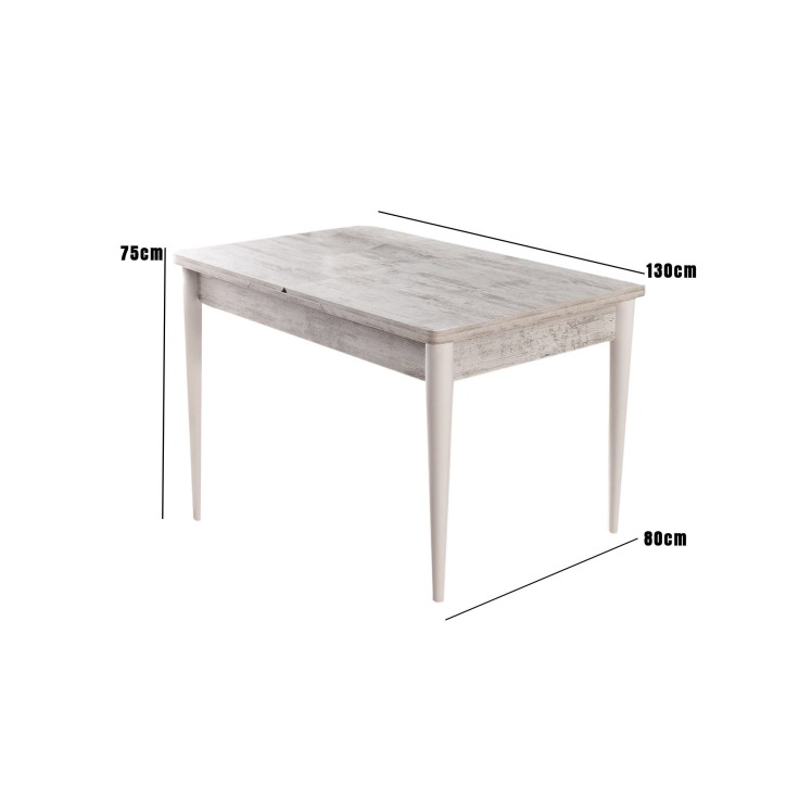 Mesa de comedor extensible Ahşap Kelebek-1233 blanco