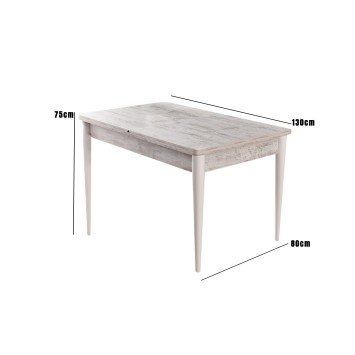 Mesa de comedor extensible Ahşap Kelebek-1233 blanco - 974NMB1521