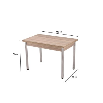 Mesa de comedor extensible Polo-1307 plateado roble - 974NMB1533