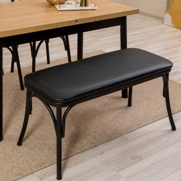 Set mesa comedor extensible y sillas (4 piezas) Oliver negro - 869VEL8169