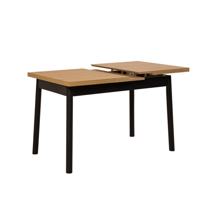 Set mesa comedor extensible y sillas (4 piezas) Oliver negro