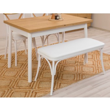 Set mesa comedor extensible y sillas (4 piezas) Oliver blanco - 869VEL8152