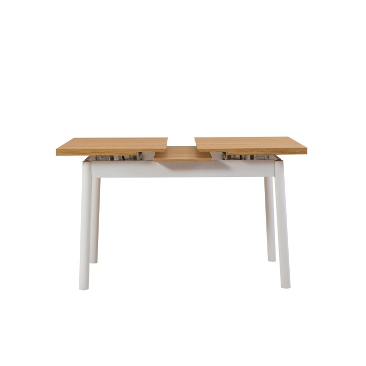 Set mesa comedor extensible y sillas (4 piezas) Oliver blanco