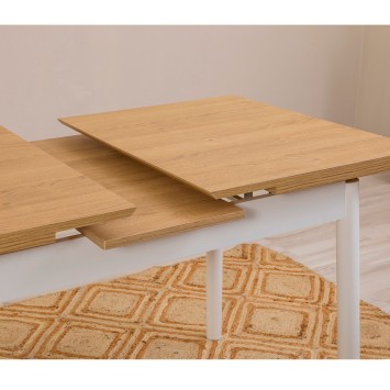 Set mesa comedor extensible y sillas (4 piezas) Oliver blanco - 869VEL8151