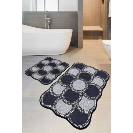 Alfombra de baño Set (2 piezas) Ciorcail gris azul oscuro