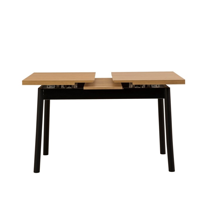 Set mesa comedor extensible y sillas (5 piezas) Oliver negro